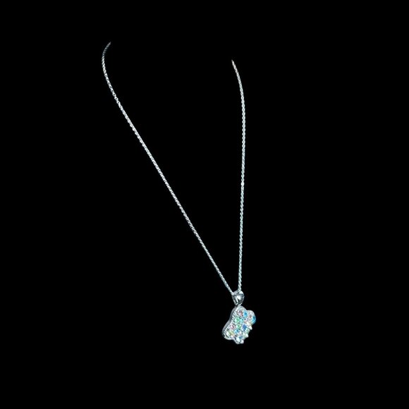 Multicolor Crystal Pendant Necklace Elegant Minimalist Sparkling Gift Glamour - Picture 3 of 4
